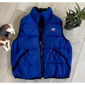 VTG Helly Hansen Reversible Puffer Vest Blue Black Outdoor Size S Gorpcore Y2K